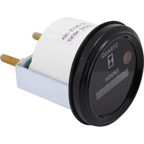 12-36V DC AC 6 Digits Accurate Round Quartz Hour Meter Time Counter Hour Gauge Tester for Boat Car Truck Engine Timer Hourmeter