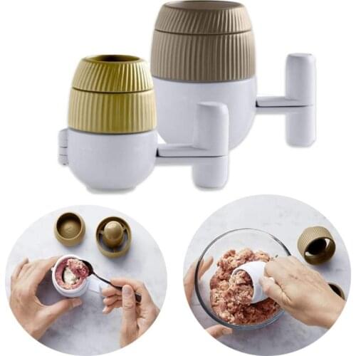 2pcs/set Kitchen Sandwich Meatball Machine Stuffed Meatball Folder DIY Fish Meat Rice Ball Machine Meatball Mold Tool