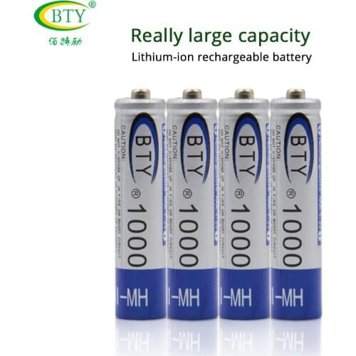 8pcs BTY Rechargeable Battery AAA 1000mAh NI-MH 1.2V 1000 mah Rechargeables Bateria aaa Batteries NI MH Batery for mp3 RC Toy