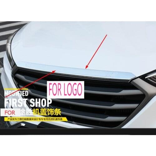 ABS Chrome Front Engine Trim Top Grille Hood Lid Cover Sticker For 2015 2016 2017 Hyundai Tucson