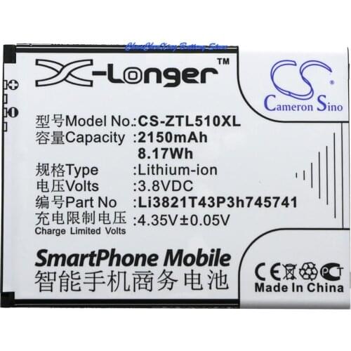 Cameron Sino 2150mAh Battery Li3821T43P3h745741 for ZTE Blade L5, Blade L5 Plus, Blade L5 Plus Dual SIM, C370