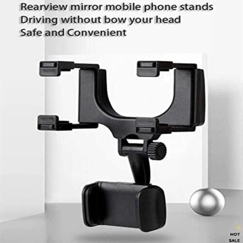 Mintiml Car Rearview Mirror Phone Holder Adjustable Phone Stand black Smartphone Car Holder for Mobile Universal Accessories