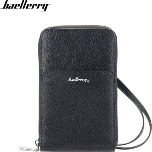 Baellerry Designer Luxury Men Wallet Big Capacity Clutch Bag Zipper Purse Vintage Business Phone Wallets Card Holder Money Bags