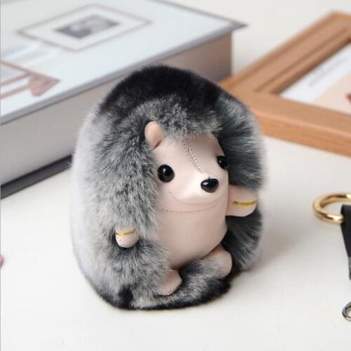 Animal Real Fur Keychain Fashion Fluffy Cute Sheep Unicorn Key Pendant Bag Charm Car Keyring Kids Gift