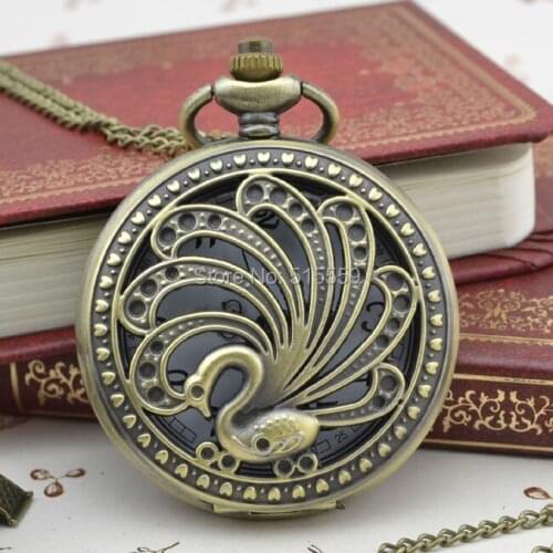 Bronze Hollow Pocket Watch High Quality Watch Necklace Gift Watch Factory Price Wholesale and Retail