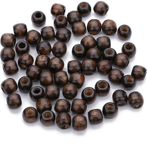 100x Wooden Barrel European Large Hole Bead for Clothing Bag Costume Macrame