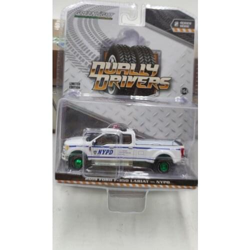 GL 1:64 2019 Ford F-350Dually NYPD green machine alloy model Car Diecast Metal Toys Birthday Gift For Kids Boy