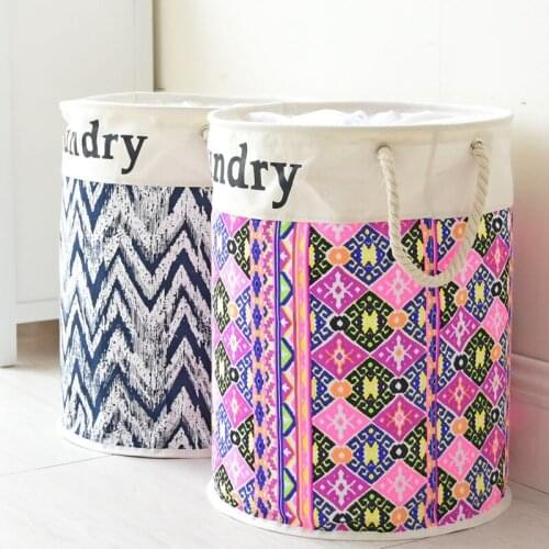 Polyester Laundry Basket with Cover Bag Dirty Clothes Pouch Folding Laundry Storage Basket Bracelet Laundry Bag Bathroom Product
