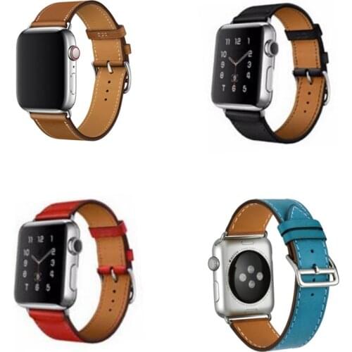 Series 6/5/4/3/2/1 Single Tour Leather Band For Apple Watch strap 38mm 42mm 40mm 44mm For iWatch se braclet