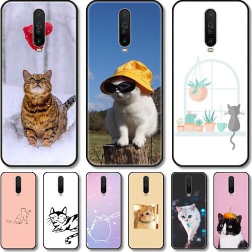 Beautiful cat Phone Case For Redmi 10 9 8 7 6 GO S C T PRO Note 5G Black Cover TPU