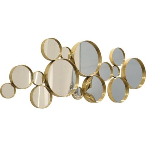 Metal Art Wall hanging Restaurant background wall decoration model room light luxury decoration iron mirror Pendant