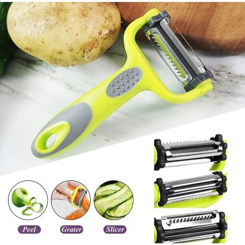 Multifunction 1Pcs 3 in 1 Julienne Vegetable Peeler - Citrus Fruit Peeler for Orange Lemon Cocktails - Carrot and Potato Peeler