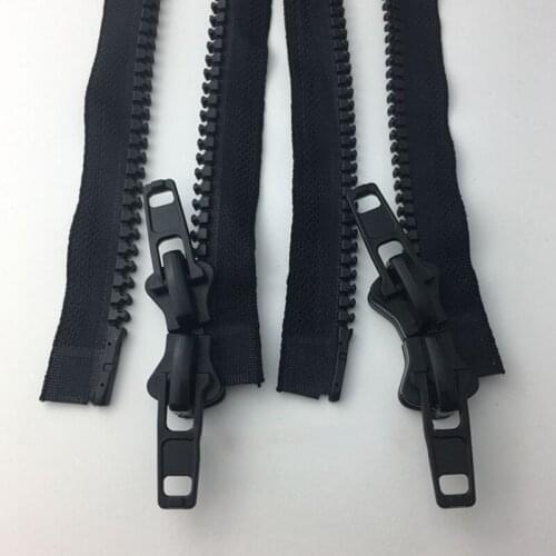 70-230cm 8# 10# Double Sliders Zipper Plastic Slider Resin Zips DIY Garment Pass Check Non-magnetic Zippers Sewing Service Zip