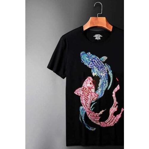 2021 New Hot drill shirt Men tshirt Summer T-Shirt Short Sleeve Tees O-neck Tops Drop Ship Diamond stone style