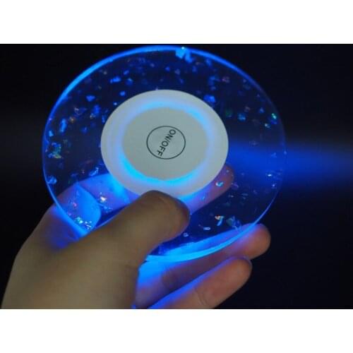 LED Round Coaster Set Epoxy Resin Mold Cup Mat Holder Silicone Mould DIY Crafts Luminous Coaster KiT Resin Casting Tools