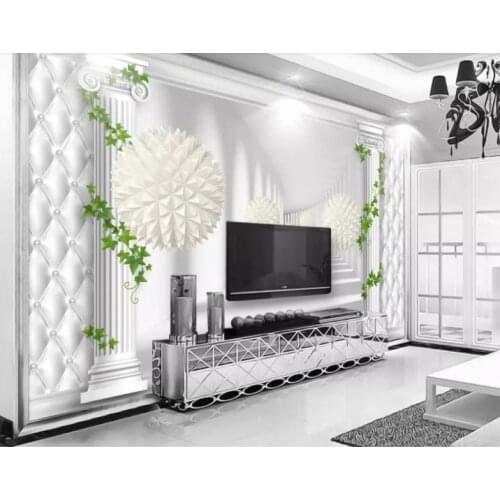 3 d wall papers home decor Rattan Roman Column Living Room soundproof wallpaper photo wall mural wallpaper bedroom