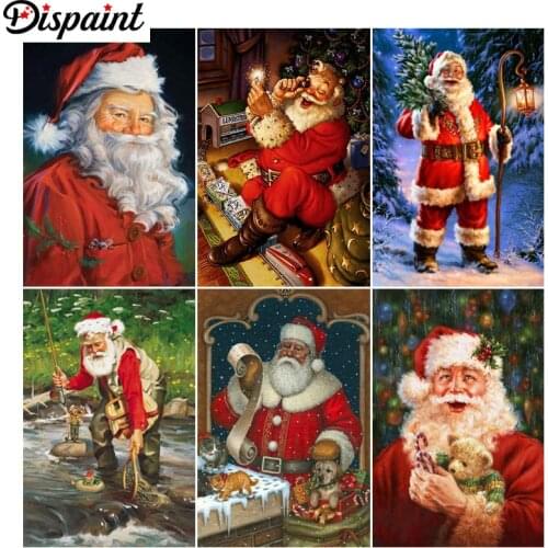 Dispaint Full Square/Round Drill 5D DIY Diamond Painting "Santa Claus scenery" 3D Embroidery Cross Stitch 5D Home Decor Gift