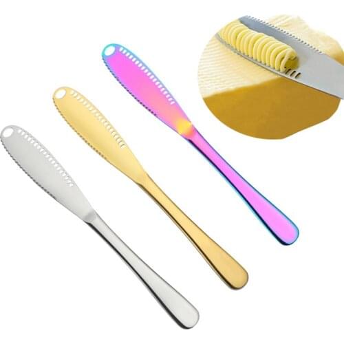 Stainless Steel Butter Spreader Cutter Knife 3 in 1 Grater With Serrated Edge Shredding Western Bread Jam Knife Cheese Spreaders