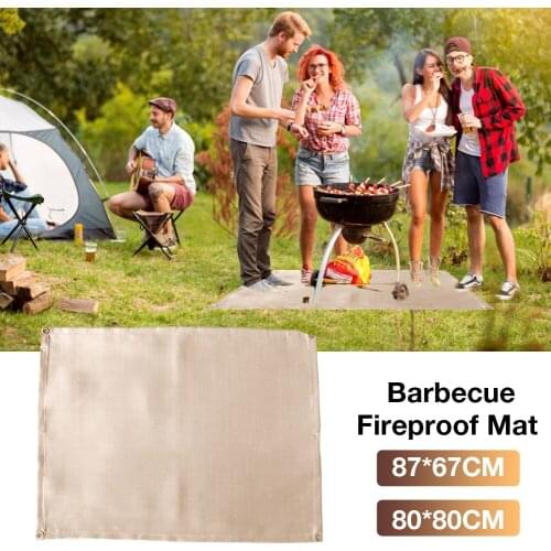 2 Size Fire Pit Pad Prevent Floor Deck Mat Camping Fireproof Grill Mat Blanket Heat Insulation Pad For Outdoors Picnic Barbecue