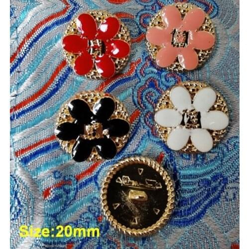 Wholesale 10pieces High-grade Metal Flower Drip oil Clothing Overcoat Jacket Buttons Coat Sweater Button Size 20mm Free shipping