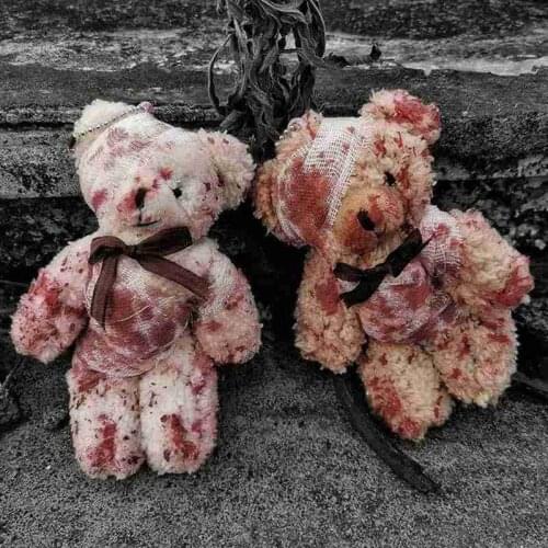 Teddy Disabled Bear Bloody Injured Bear Doll