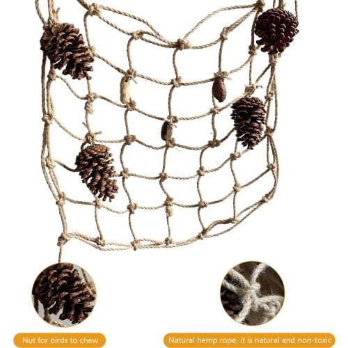 Parrot Climbing Net Bird Toy Swing Rope Net Bird Stand Net Hammock With Hook Bird Hanging Climbing Chewing Biting Toys