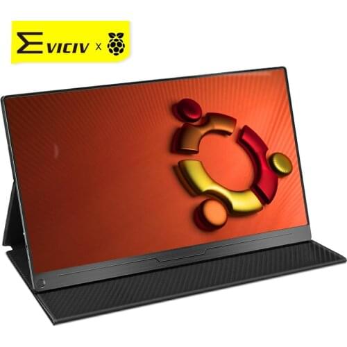 Portable Monitor Large EVICIV 17.3 Inch LCD Display Ubantu Raspberry Pi Banana Laptop Second Screen 1080P HDMI USB-C Orange ROCK