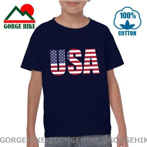 Celebrate Your Patriotism With This USA Letter Design children T Shirt USA Flag Tshirt boys clothes girl clothes New Stylish Tee