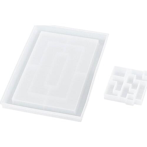 DIY Crystal Epoxy Mold Mirror Mold Rectangle Puzzle Tetris Stencil Craft Tool
