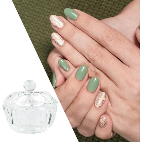 Clear Nail Art Dish Transparent Anti-scratch Glassware Clear Nail Art Powder Dappen Dish for Home