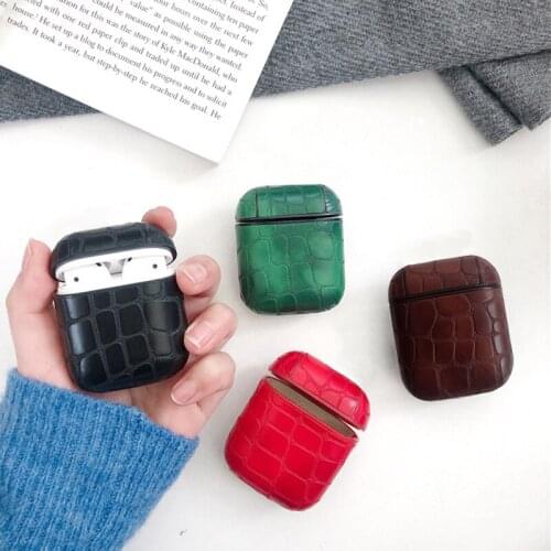 Luxury Leather Earphone Case For Apple AirPods Headset Protective Cover for Air pods Bluetooth Wireless Shock Proof Cases