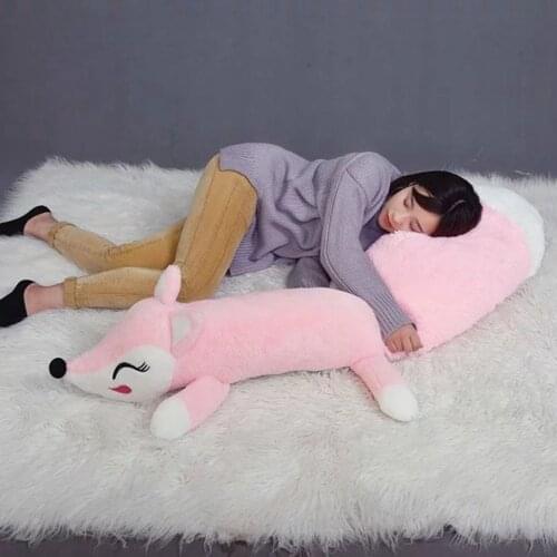 Pink Soft Pillow Plush 62.99'' 5.24ft Stuffed Fox Cute Kid Girlfriend Toy Gift Stuffed Animals