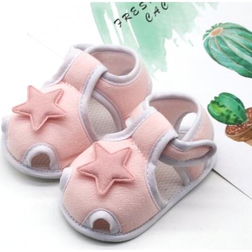 Newborn Stars Applique Sandals Shoes Infant Newborn Baby Girls Boy Prewalker Printing Baby Toddler Sandals Summer Baby Shoes