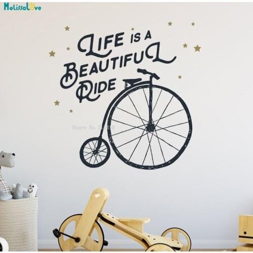 Life Is A Beautiful Ride Removable Vinyl Wall Sticker Quotes Words Inspirational Motivational Goals Life Office Gym YT1850