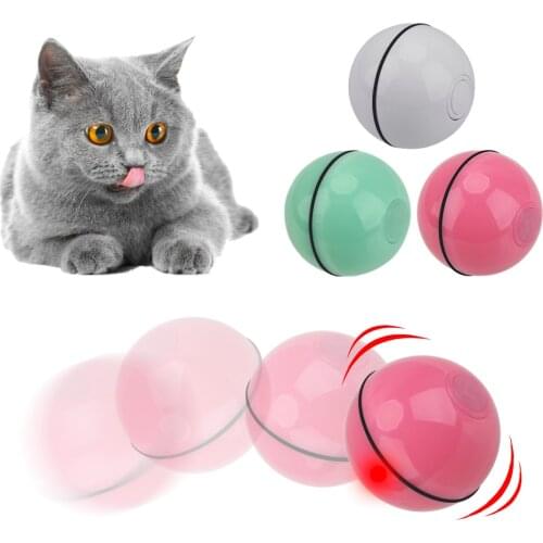 Smart Pet Interactive Toys Rolling Ball USB Electric LED Rolling Flash Ball Automatic Rotating Toy For Cat Dog