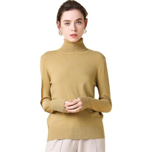 Sweater Womens New Korean Autumn Winter Knitwear High Collar Top Solid Color Versatile Slim Knit European Fashion Commute Tight