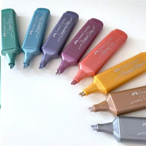 8pcs Faber Castell Metallic Brilliant Textliner Original Highlighter 8 Colors Bright Marker Writing Art Pen New 2021