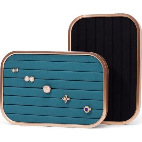 Mall Jewelry Shop Display Tray Earring Show Stand Metal Portable Velvet Jewelry Ring Organizer Jewelry Colorful Holder