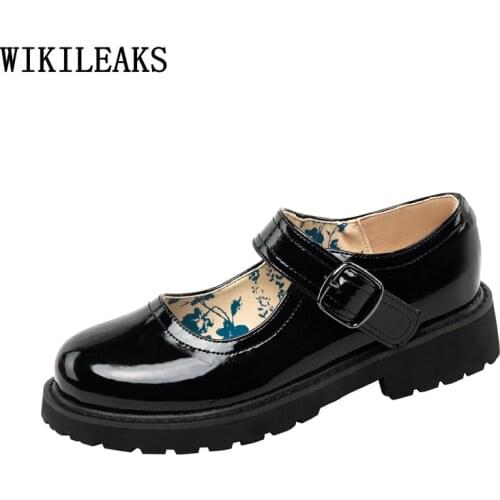 Mary Jane Patent Leather Oxford Lolita Shoes for Women Leather Casual Shoes 2021 Fashion Women Luxury Designer Shoes Chaussures