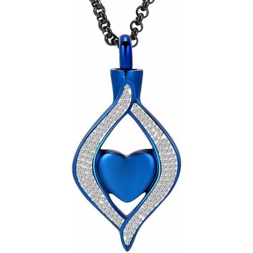 Hearbeingt Cremation Jewelry for Ashes, Classic Style Crystal Keepsake Necklace Made with Stainless Steel, Heart Shape Memorial