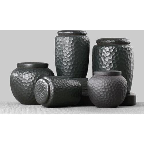 Vintage Tea Storage Jar Ceramic Pottery Seal Caddy Tea Ceremony Accessories Teaware Container Coffee Beans Nuts Cans Tanks Decor