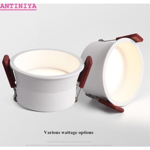 Dimmable Recessed Anti Glare LED Downlights 7W 9W 12W 15W 18W Epistar Chip Ceiling Spot Lights AC85~265V Background Lamps