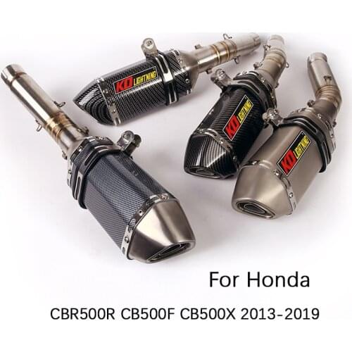 For Honda CBR500R CB500F CB500X 2013-2019 Motorcycle Exhaust Pipe Middle Link Pipe Slip On 51mm Mufflers Escape Reserve Catalyst