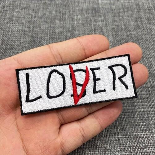 Letters LOVER Embroidered patch Iron On Clothes For Clothing Stickers Wholesale Cartoon Badges Applique DIY Sewing Decorative