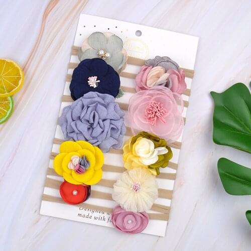 1 Set Hot Multiple Style Baby Headbands Cotton Nylon Bowknot Flower Cloth Elastic Hair Band Headwear Hair Accessories