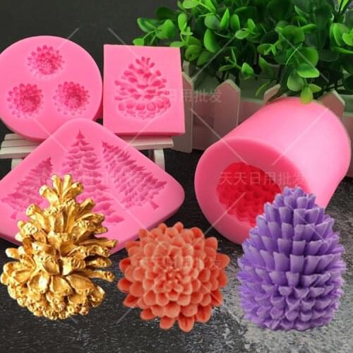 1Pcs Christmas Tree Fondant Cake Silicone Mold Pine Cone Chocolate Mould DIY Kitchen Baking Cake Decoration Tools