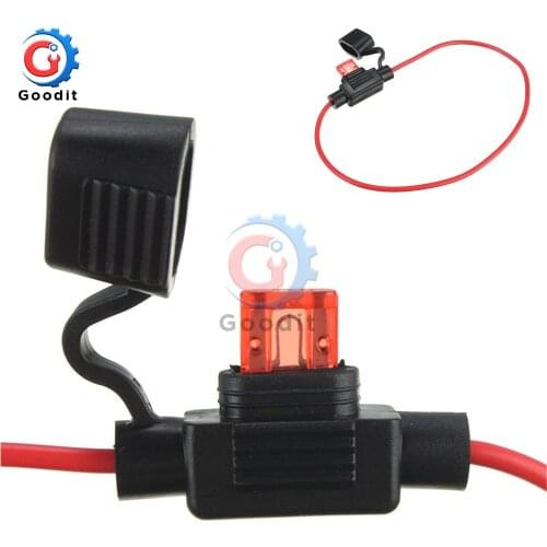 10PC Waterproof Power Socket Mini Blade Type In Line Fuse Holders with 10A Fuse Car Replacement Fuses Auto Fuseholder with Cover