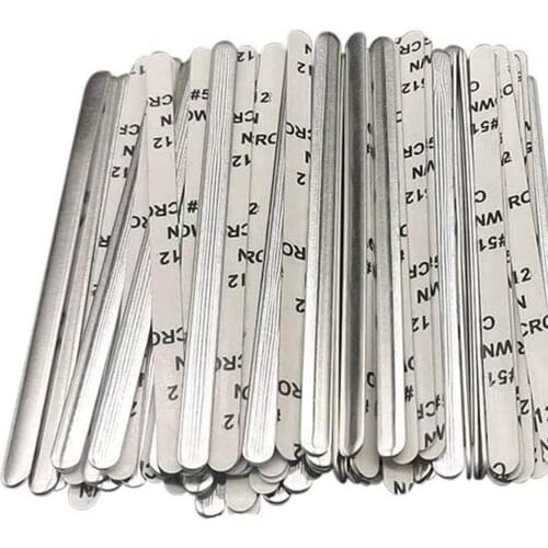 100 PCS Nose Wire for Mask Nose Bridge Strips Flexible Nose Clip for Face Mask Flat Metal Aluminum Strips Adhesive Back