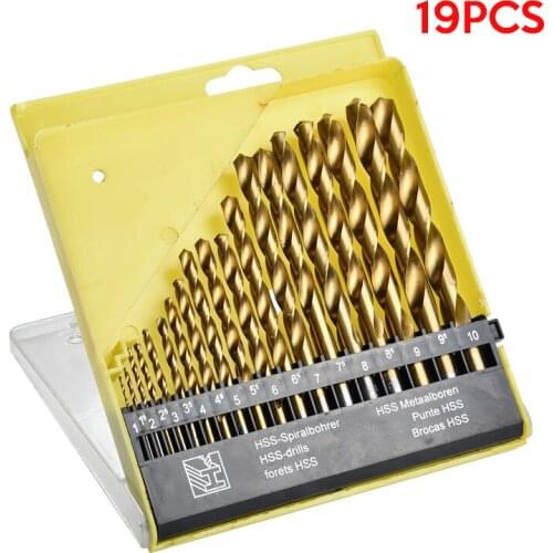 19PCS 1-10mm HSS M35 Cobalt Twist Drill Bit Set for Metal Wood Drilling for Drillpro Tools Set Kit Parts Accessories