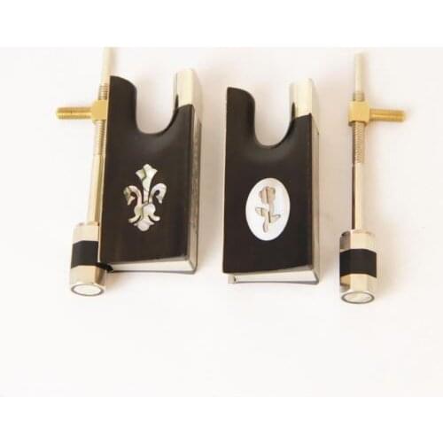 2 Sets Different Ebony Bow Frog For 4/4 Violin Ablone Full Lined Ablone Inlayed Frog Fittings Accessories